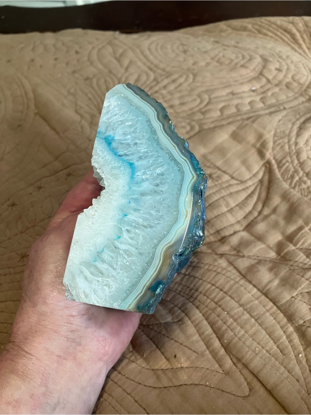 Blue Agate Geode Slice